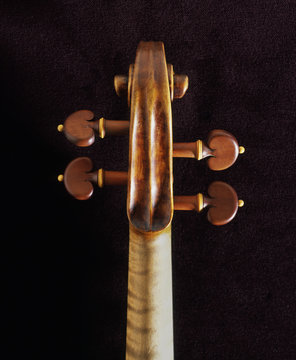 Close up of neck of stradivarius violin