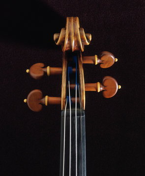 Close up of neck of stradivarius violin