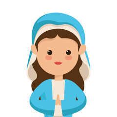 flat design virgin mary icon vector illustration