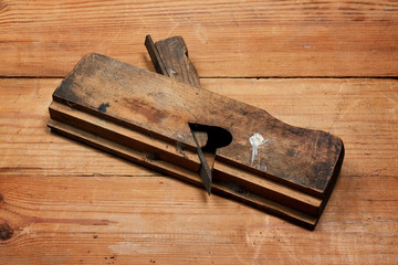 Plane on a wooden table