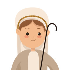 flat design virgin mary icon vector illustration