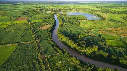 aerial view of river