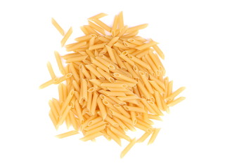 frame of pasta on a white background