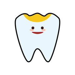 tooth cartoon dental care health hygiene icon. Isolated and flat illustration. Vector graphic