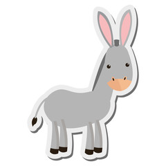 flat design donkey cartoon icon vector illustration