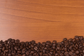 Coffee Beans Frame over a wooden table