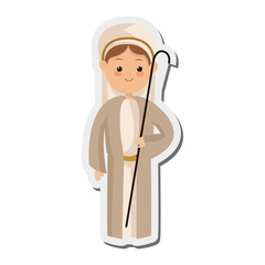 flat design virgin mary icon vector illustration