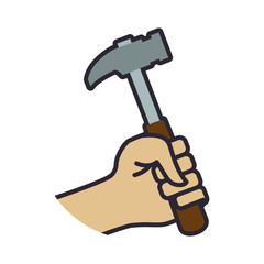 hammer tool repair construction industrial icon. Isolated and flat illustration. Vector graphic