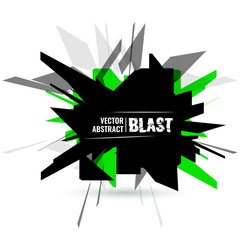 Vector illustration, abstract object, explosion substance matter