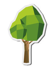 flat design single tree icon vector illustration