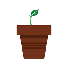 leaf pot plant green nature ecology icon. Isolated and flat illustration. Vector graphic