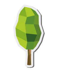flat design single tree icon vector illustration