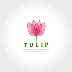 Simple Tulip bud with leaves design