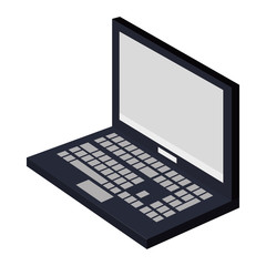 flat design laptop frontview icon vector illustration