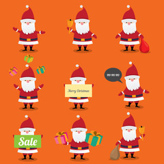 Santa Claus collection. vector illustration