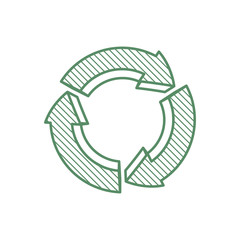 arrow recycle circle organic ecology icon. Isolated and flat illustration. Vector graphic