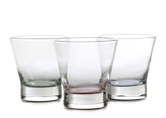 Glass of water on white background
