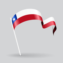 Chilean wavy flag. Vector illustration.