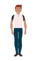 flat design single man with pants and shirt icon vector illustration