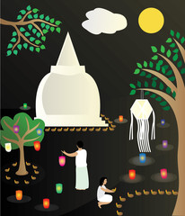 Illustration of Wesak Festival