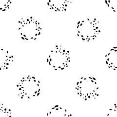 Hand Drawn illustration made with ink spots. Vector isolated. Polka dots seamless texture.