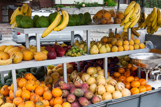 tropical fruits at market