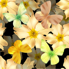 Obraz na płótnie Canvas gold flowers seamless 01