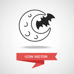 Halloween moon icon