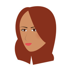 flat design single woman icon vector illustration