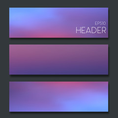 Fototapeta premium Set of blurred headers. Webdesign. App design elements. Vector banner