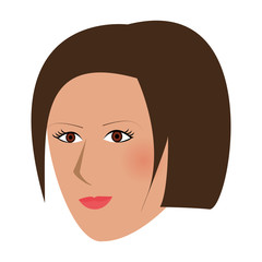 flat design single woman icon vector illustration