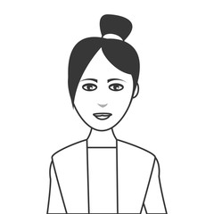 flat design single woman icon vector illustration