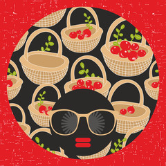 Vector illustration with female portrait.