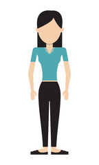 flat design single woman icon vector illustration