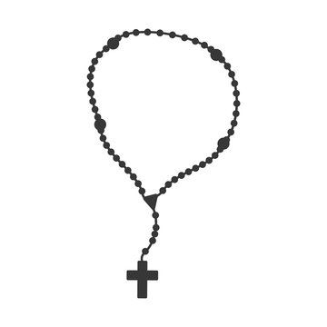 rosary nacklace cross religion icon. Isolated and flat illustration. Vector graphic