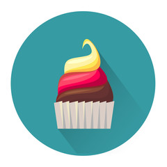 Cartoon dessert cake icon