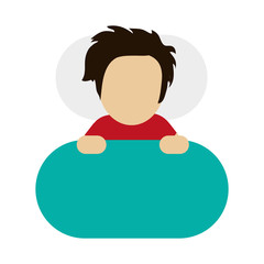 flat design man sleeping icon vector illustration