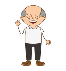 cute grandfather character icon