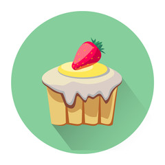 Cartoon dessert cake icon
