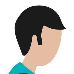 flat design faceless head of man icon vector illustration