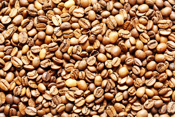 Roasted coffee beans, can be used as a background