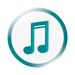 flat design semiquaver musical note icon vector illustration