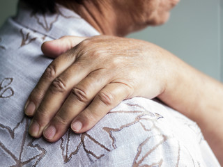 Fototapeta premium Senior suffers a muscle injury 