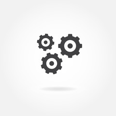 Gear icon or sign Isolated on white background. Vector illustration.