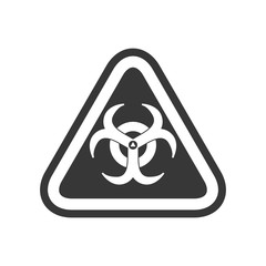 biohazard sign triangle warning icon. Isolated and flat illustration. Vector graphic