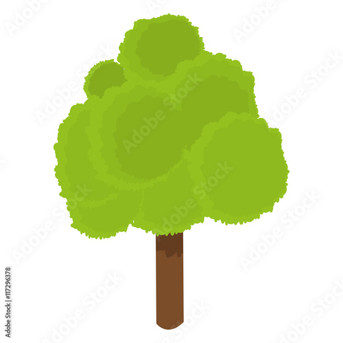 "flat design single tree icon vector illustration" Stock image and