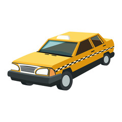 flat design single taxi icon vector illustration