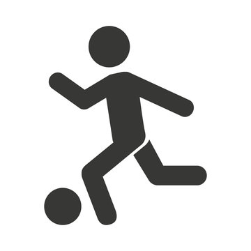 human figure playing soccer icon