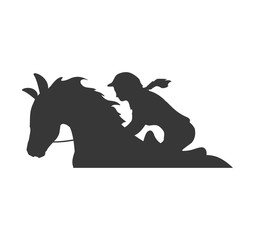 horse animal ridding silhouette sport hobby icon. Isolated and flat illustration. Vector graphic
