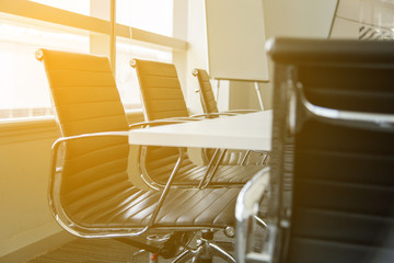 Conference table and chairs in meeting room